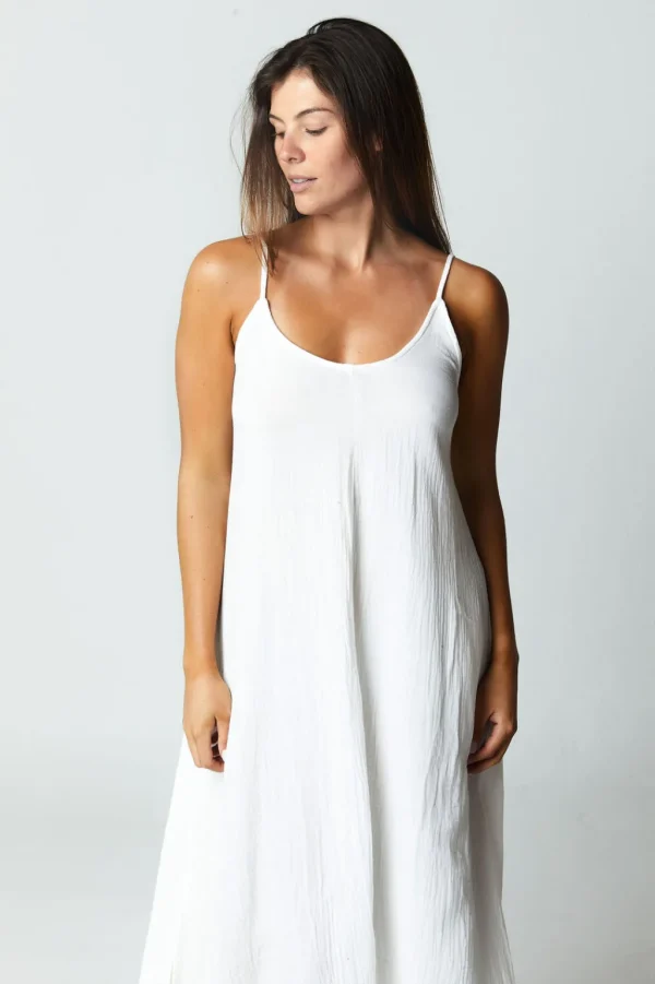 Dresses<Citrine Swim Leta Dress // White (gauze)