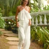 Bottoms<Citrine Swim Lexi Pant // White (gauze)