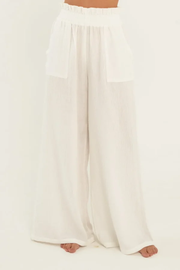 Bottoms<Citrine Swim Lexi Pant // White (gauze)