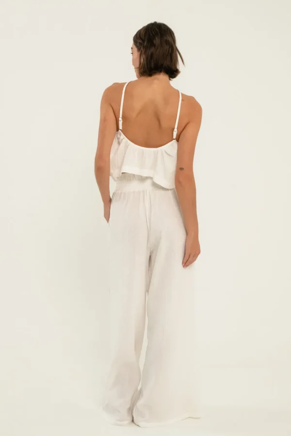 Bottoms<Citrine Swim Lexi Pant // White (gauze)