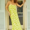 Dresses<Citrine Swim Lizzie Dress // Lime Palms
