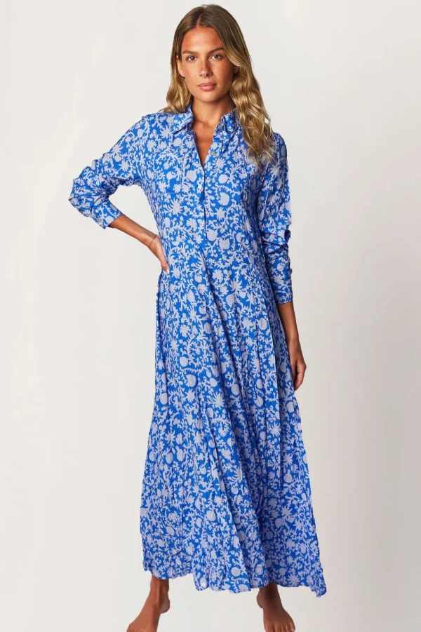 Dresses<Citrine Swim Lorena Dress // Blue Blooms