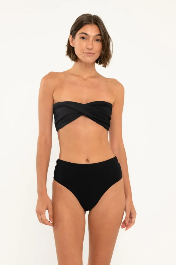 Tops<Citrine Swim Lottie Top // Black (ribbed)