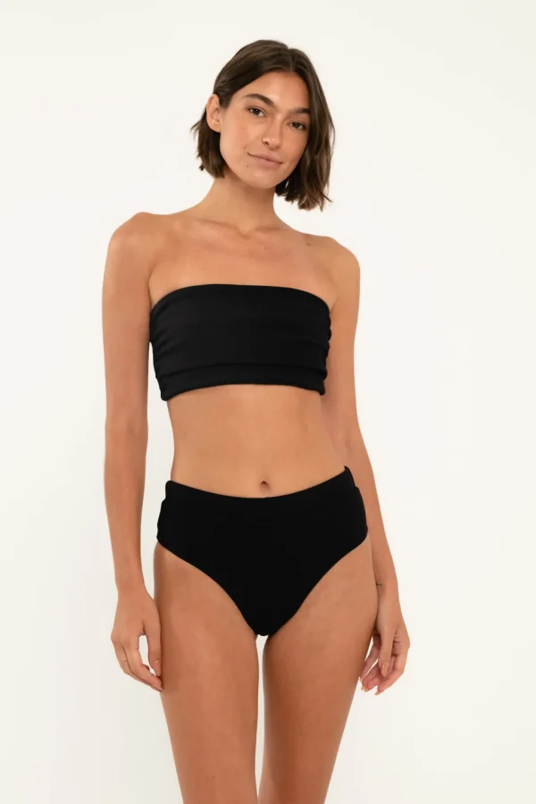 Tops<Citrine Swim Lottie Top // Black (ribbed)