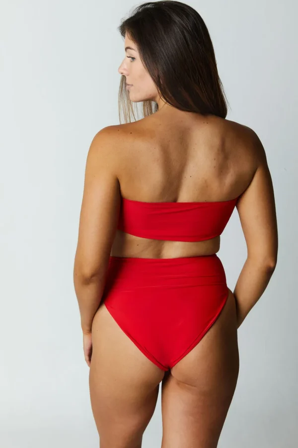 Tops<Citrine Swim Lottie Top // Crimson