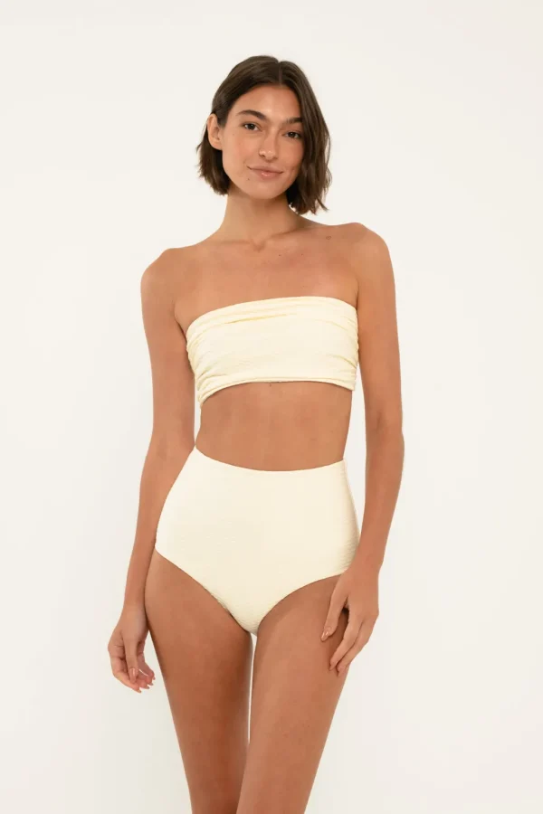 Tops<Citrine Swim Lottie Top // Ivory (diamond textured)