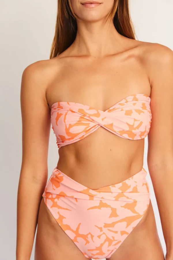 Tops<Citrine Swim Lottie Top // Orange Floral