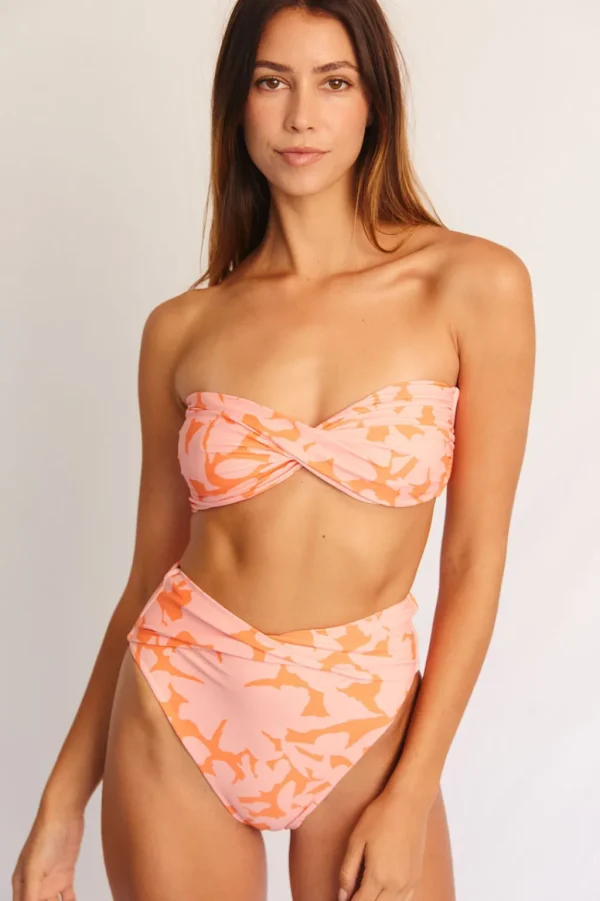 Tops<Citrine Swim Lottie Top // Orange Floral