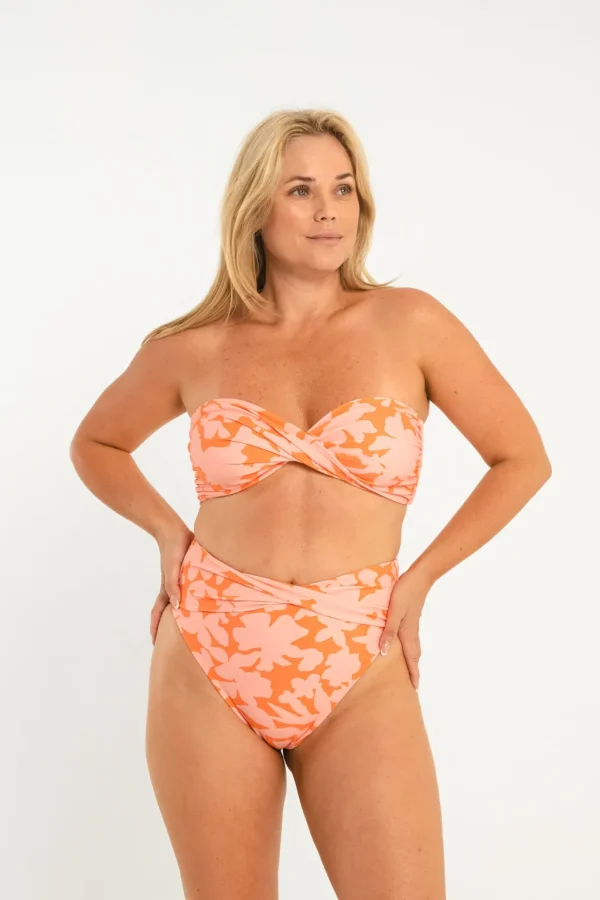 Tops<Citrine Swim Lottie Top // Orange Floral
