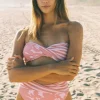 Tops<Citrine Swim Lottie Top // Tan Floral/Stripes