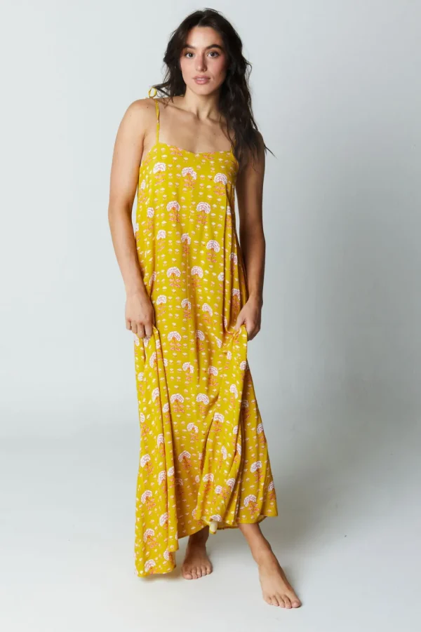 Dresses<Citrine Swim Lucy Dress // Olive Block Print