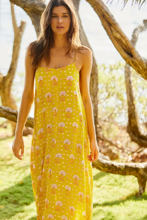 Dresses<Citrine Swim Lucy Dress // Olive Block Print