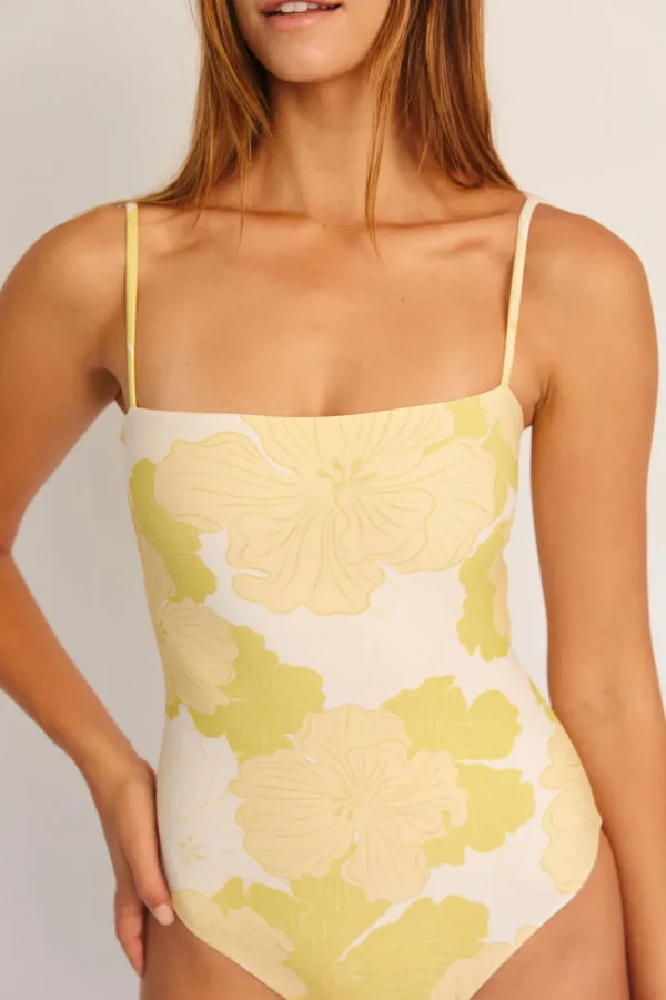 One Pieces<Citrine Swim Luna One Piece // Large Lime Floral