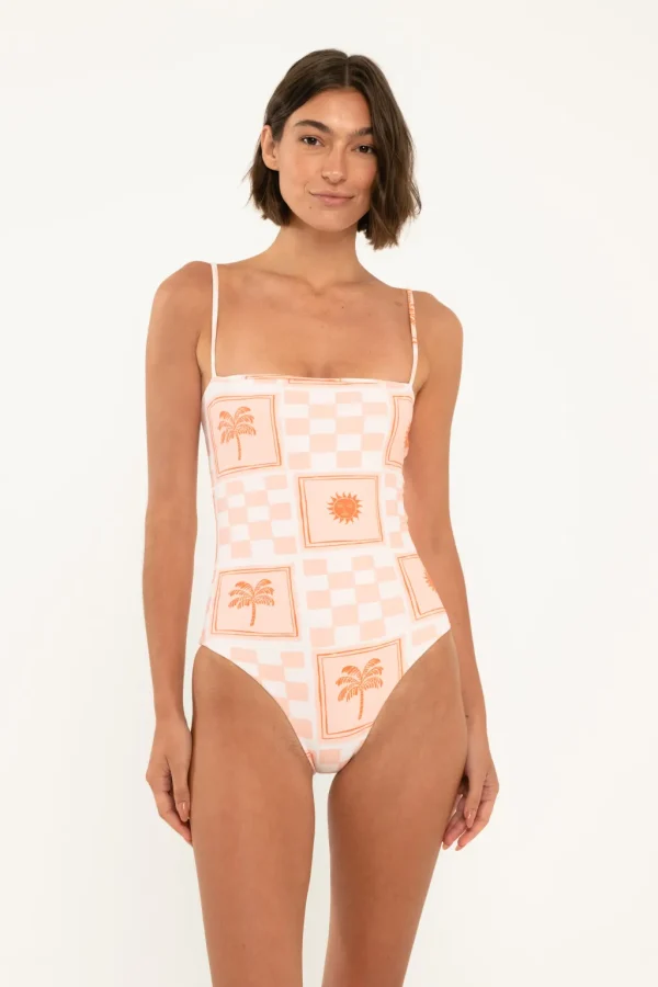 One Pieces<Citrine Swim Luna One Piece // Tile Print