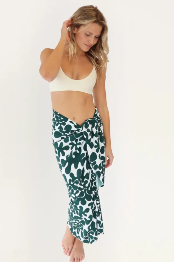 Sarongs<Citrine Swim Mai Pareo // Dark Green Abstract