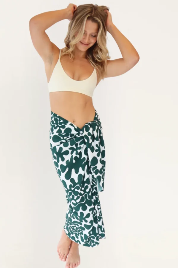 Sarongs<Citrine Swim Mai Pareo // Dark Green Abstract