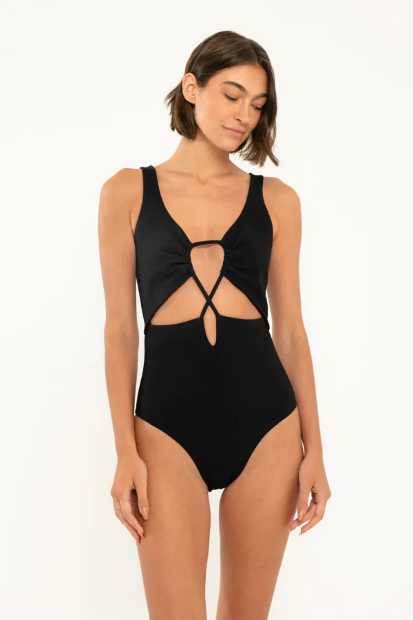 One Pieces<Citrine Swim Meli One Piece // Black (ribbed)