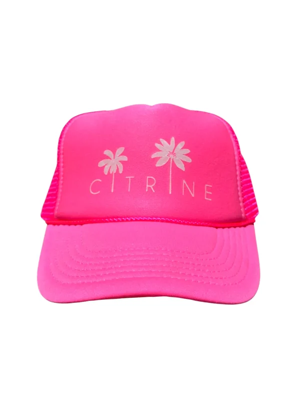 Hats<Citrine Swim Mesh Trucker Hat // Neon Pink