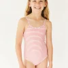 Girls | Kids<Citrine Swim Nell One Piece (kids) // Americana Stripe