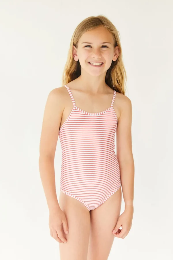 Girls | Kids<Citrine Swim Nell One Piece (kids) // Americana Stripe