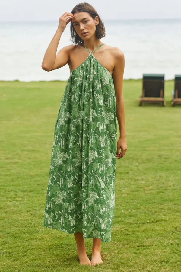 Dresses<Citrine Swim Petra Dress // Green Jungle