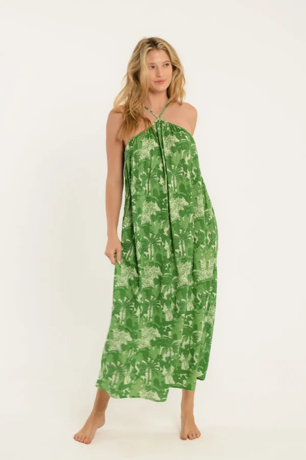 Dresses<Citrine Swim Petra Dress // Green Jungle