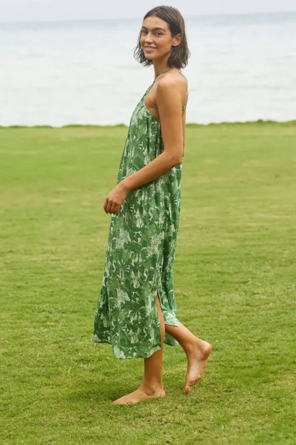 Dresses<Citrine Swim Petra Dress // Green Jungle