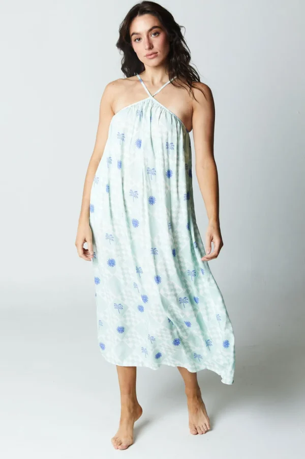 Dresses<Citrine Swim Petra Dress // Sage Tile Print