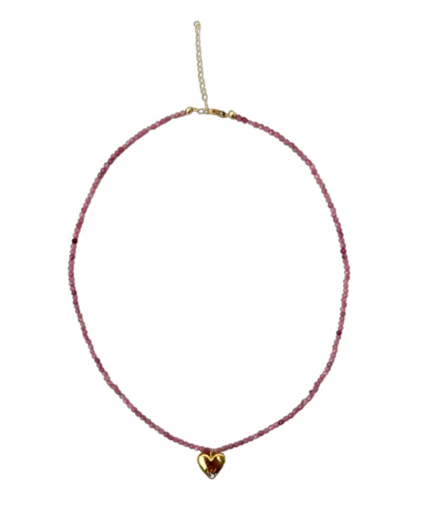Jewelry<Citrine Swim Pink Crystal Heart Necklace