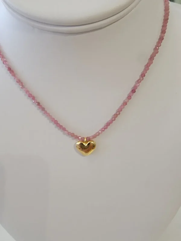 Jewelry<Citrine Swim Pink Crystal Heart Necklace