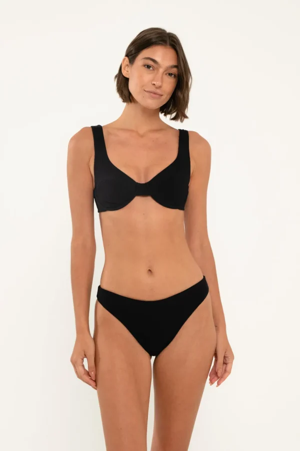 Bottoms<Citrine Swim Piper Bottom // Black (ribbed)