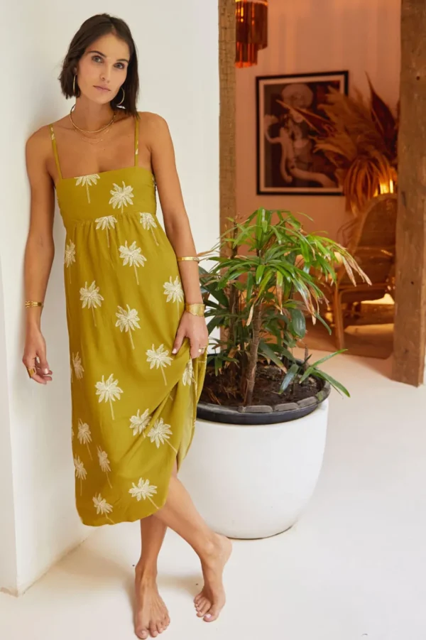 Dresses<Citrine Swim Posey Dress // Olive Palmas