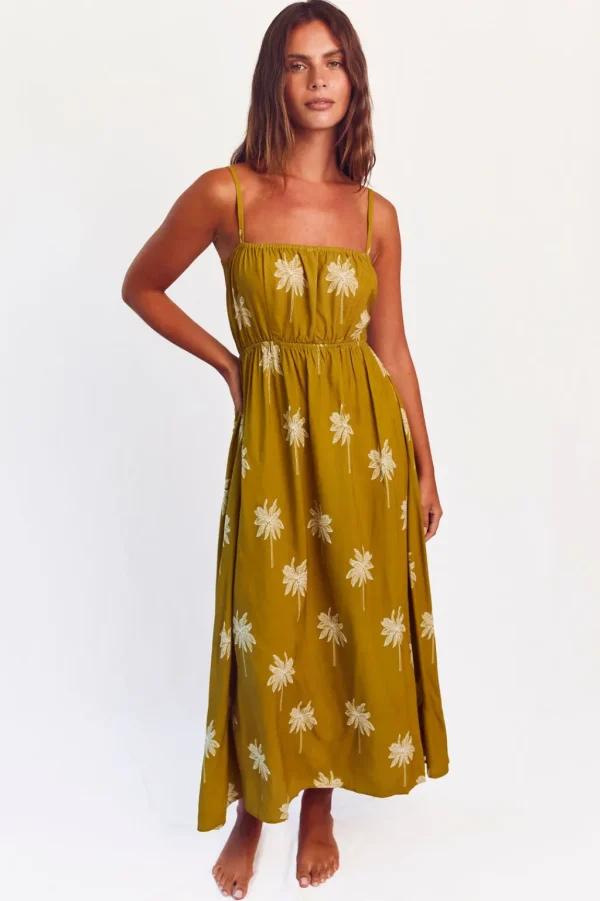 Dresses<Citrine Swim Posey Dress // Olive Palmas