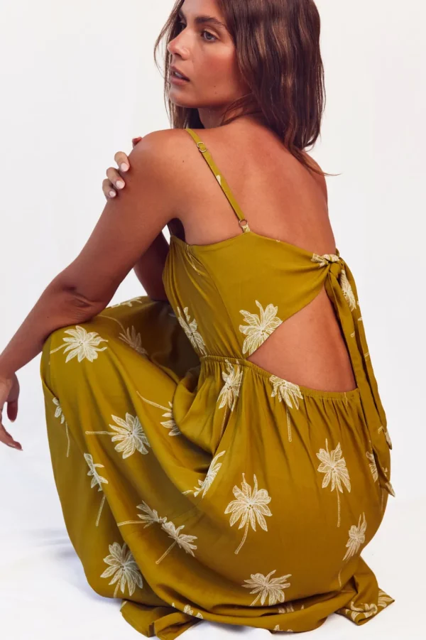 Dresses<Citrine Swim Posey Dress // Olive Palmas