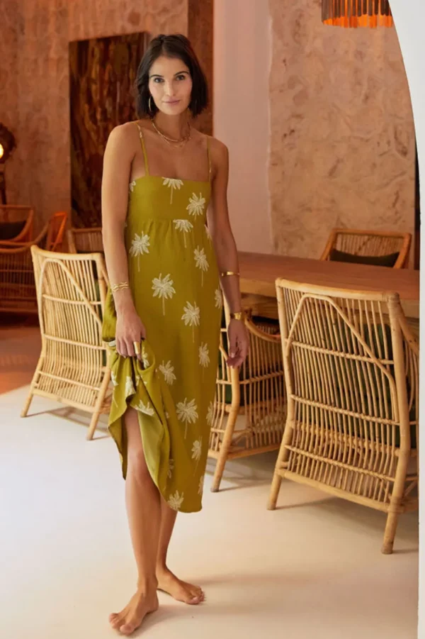 Dresses<Citrine Swim Posey Dress // Olive Palmas