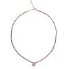Jewelry<Citrine Swim Raspberry Crystal Shell Necklace