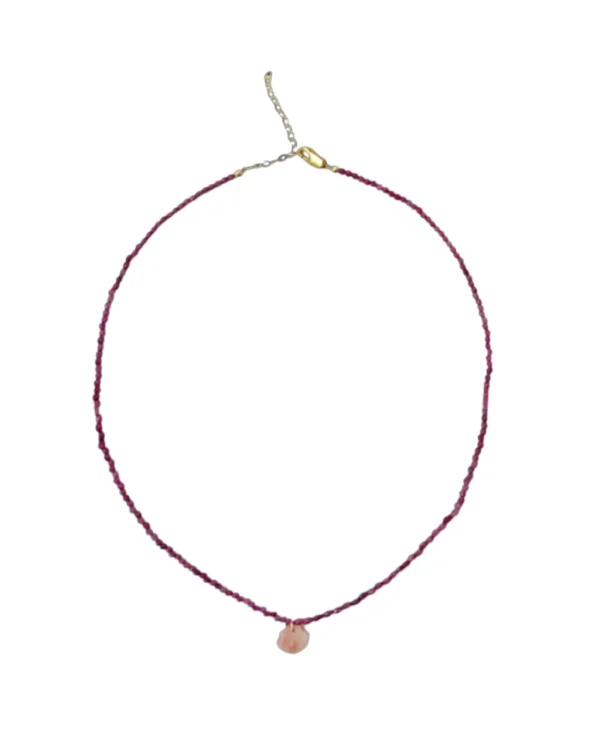 Jewelry<Citrine Swim Raspberry Crystal Shell Necklace