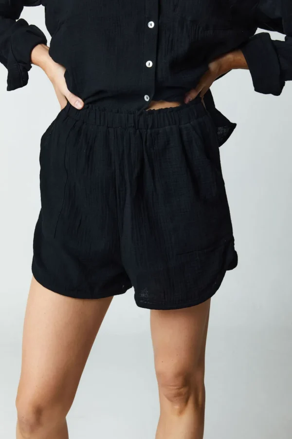 Bottoms<Citrine Swim Raya Shorts // Black (gauze)