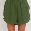 Bottoms<Citrine Swim Raya Shorts // Forest (gauze)