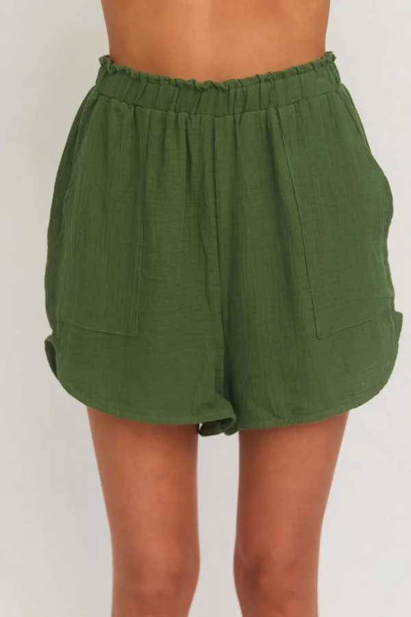 Bottoms<Citrine Swim Raya Shorts // Forest (gauze)