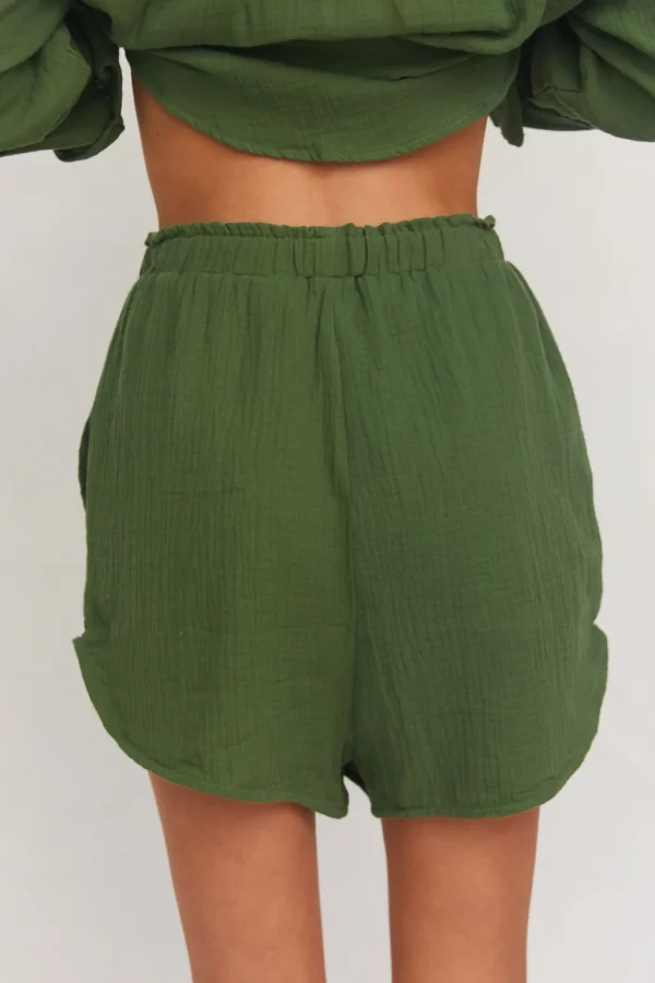 Bottoms<Citrine Swim Raya Shorts // Forest (gauze)