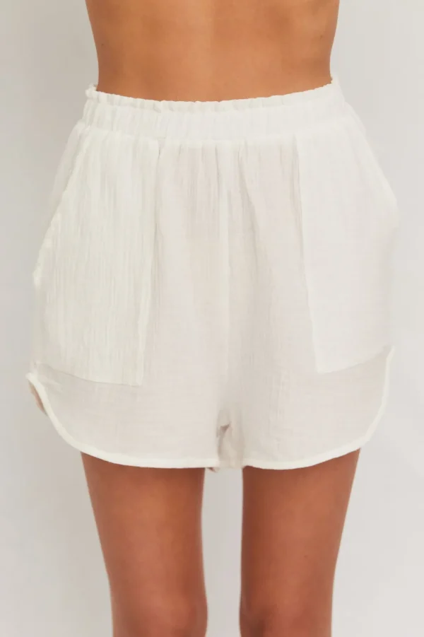 Bottoms<Citrine Swim Raya Shorts // Pearl (gauze)