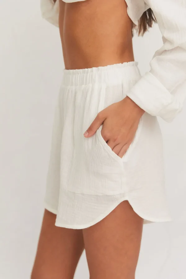 Bottoms<Citrine Swim Raya Shorts // Pearl (gauze)