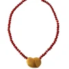 Jewelry<Citrine Swim Red Lotus Pendant Necklace
