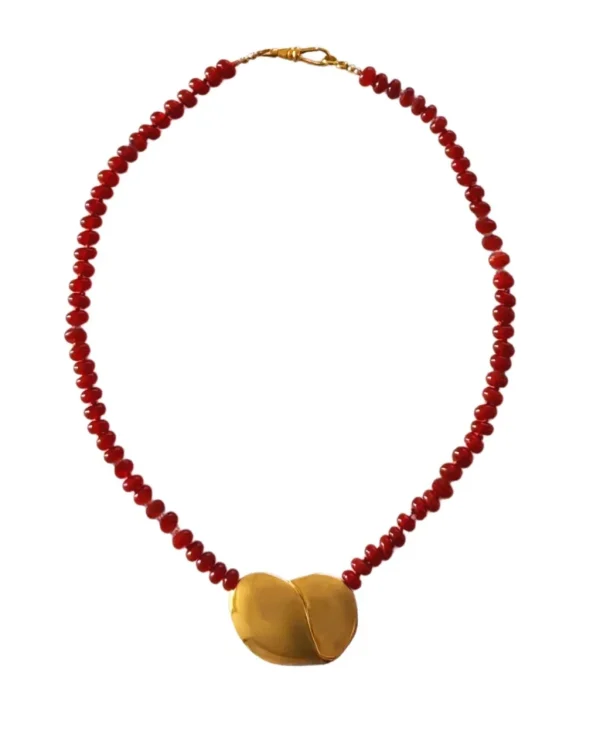 Jewelry<Citrine Swim Red Lotus Pendant Necklace