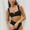 Tops<Citrine Swim Rory Top // Black (ribbed)