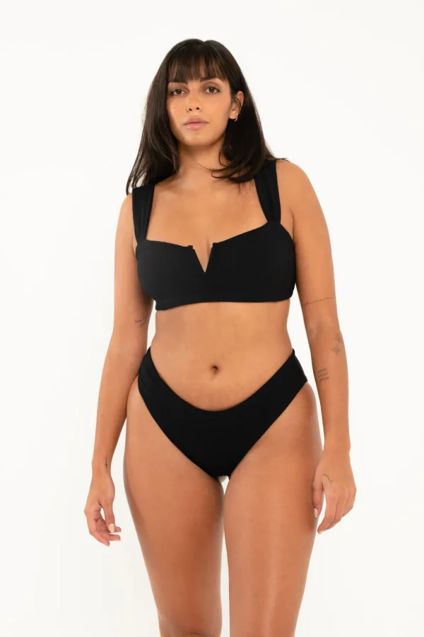 Tops<Citrine Swim Rory Top // Black (ribbed)