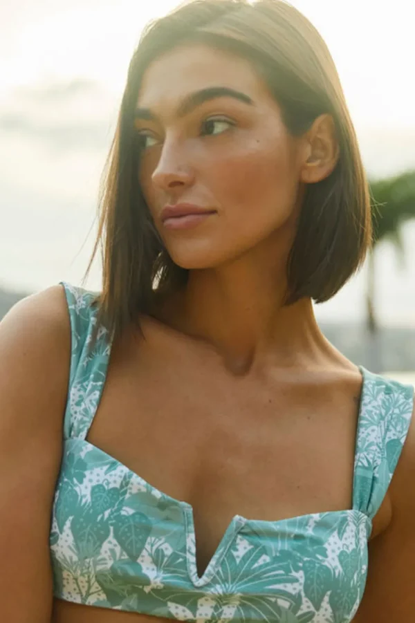 Tops<Citrine Swim Rory Top // Green Jungle