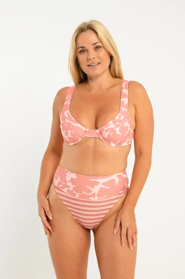 Bottoms<Citrine Swim Ruby Bottom // Tan Floral/Stripes