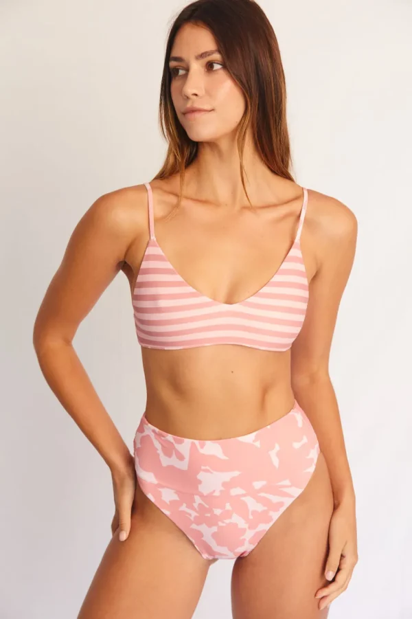 Bottoms<Citrine Swim Ruby Bottom // Tan Floral/Stripes